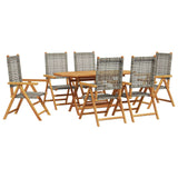 vidaXL Tuin Eettafel Set 5 pcs Zwart Massief Acacia Hout