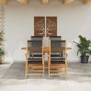 vidaXL Tuin Eettafel Set 5 pcs Zwart Massief Acacia Hout