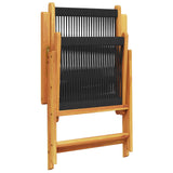 vidaXL Tuin Eettafel Set 5 pcs Zwart Massief Acacia Hout