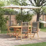 vidaXL Tuin Eettafel Set 5 pcs Zwart Massief Acacia Hout