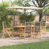 vidaXL Tuin Eettafel Set 5 pcs Zwart Massief Acacia Hout