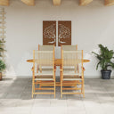 vidaXL Tuin Eettafel Set 5 pcs Zwart Massief Acacia Hout