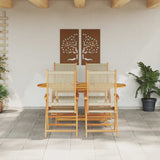 vidaXL Tuin Eettafel Set 5 pcs Zwart Massief Acacia Hout