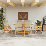 vidaXL Tuin Eettafel Set 5 pcs Zwart Massief Acacia Hout