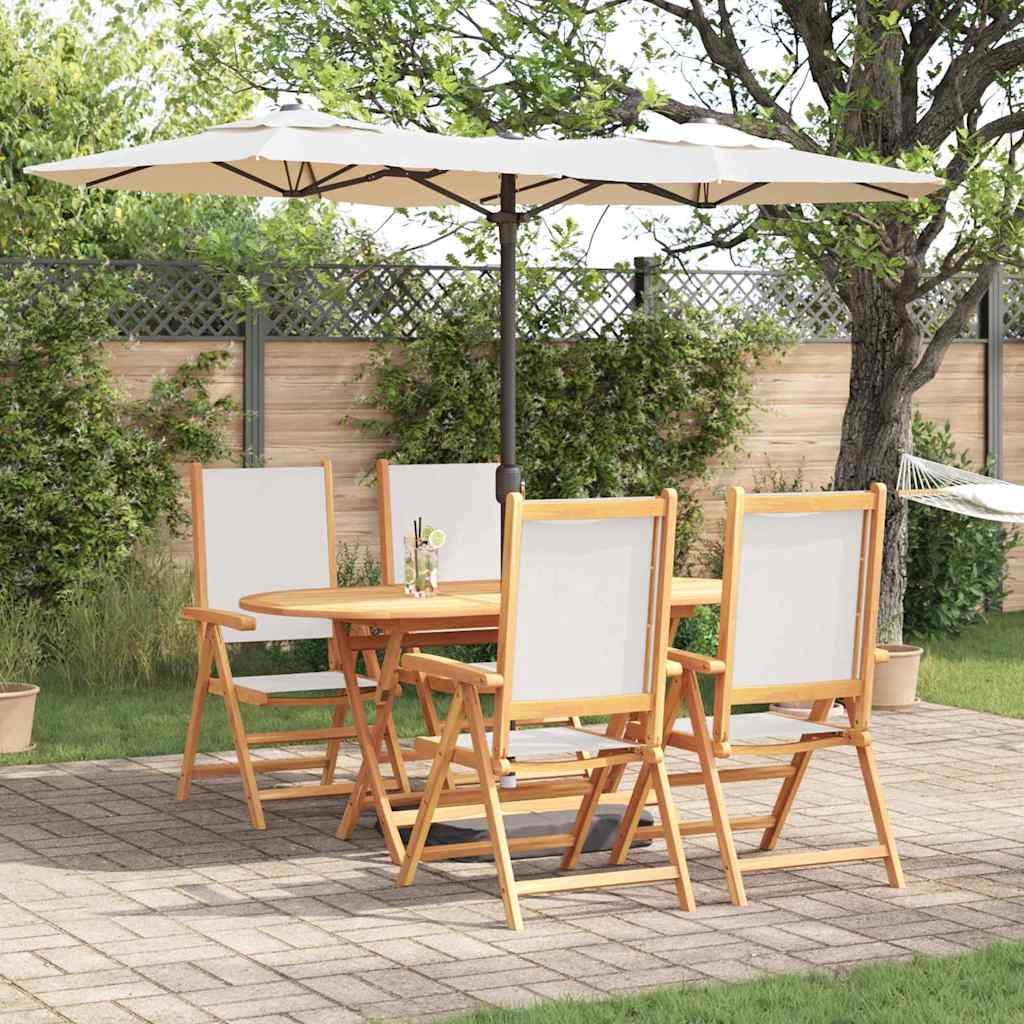 vidaXL Garden Dining Set 5 pcs Cream White Solid Acacia Wood