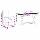 vidaXL Garden Dining Set 5 pcs Cream White Solid Acacia Wood
