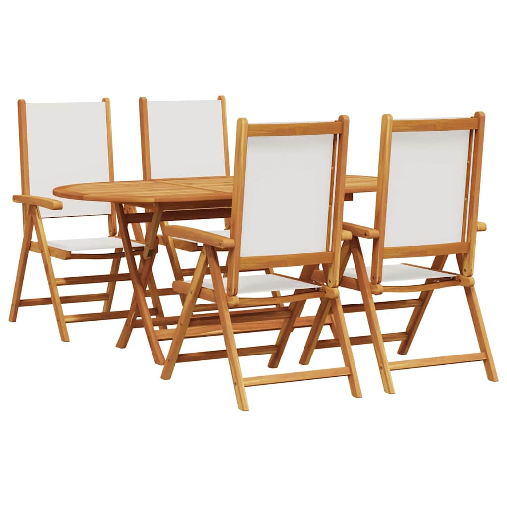 vidaXL Garden Dining Set 5 pcs Cream White Solid Acacia Wood