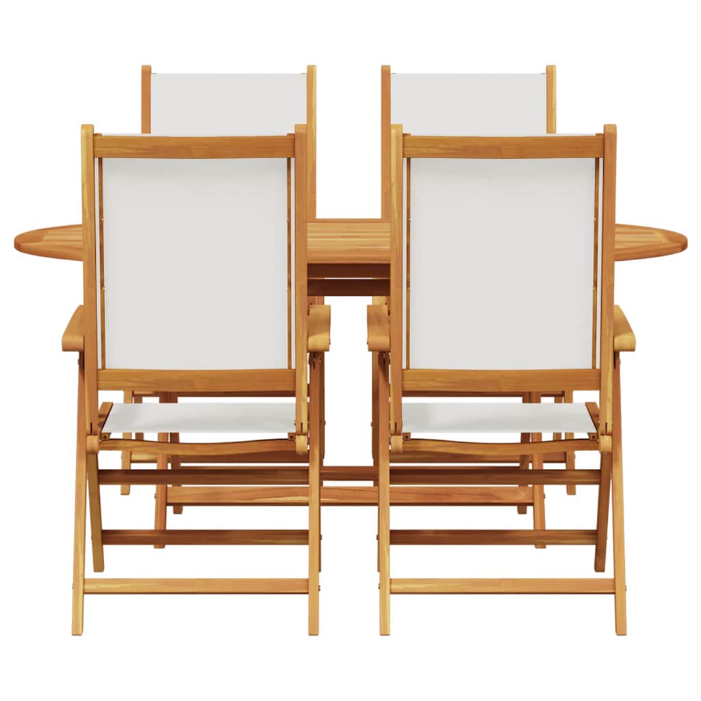 vidaXL Garden Dining Set 5 pcs Cream White Solid Acacia Wood
