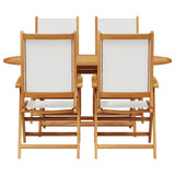 vidaXL Garden Dining Set 5 pcs Cream White Solid Acacia Wood