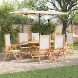 vidaXL Garden Dining Set 5 pcs Cream White Solid Acacia Wood