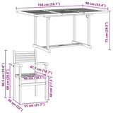 vidaXL Tuin Eettafel Set 5 pcs Naturel Massief Acacia Hout