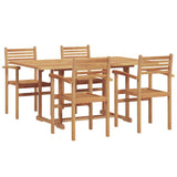 vidaXL Tuin Eettafel Set 5 pcs Naturel Massief Acacia Hout