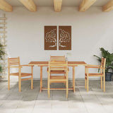 vidaXL Tuin Eettafel Set 5 pcs Naturel Massief Acacia Hout