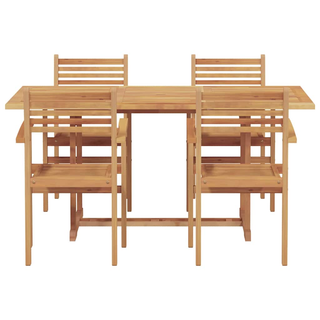 vidaXL Tuin Eettafel Set 5 pcs Naturel Massief Acacia Hout