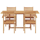vidaXL Tuin Eettafel Set 5 pcs Naturel Massief Acacia Hout