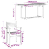 vidaXL Tuin Eettafel Set 7 pcs Bruin Massief Teakhout