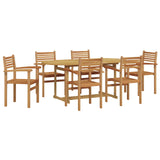 vidaXL Tuin Eettafel Set 7 pcs Bruin Massief Teakhout