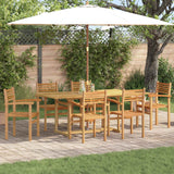 vidaXL Tuin Eettafel Set 7 pcs Bruin Massief Teakhout