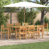 vidaXL Tuin Eettafel Set 7 pcs Bruin Massief Teakhout