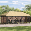 vidaXL Paviljoen met zijwanden 6 x 3 m Beige Polyester en Staal 190