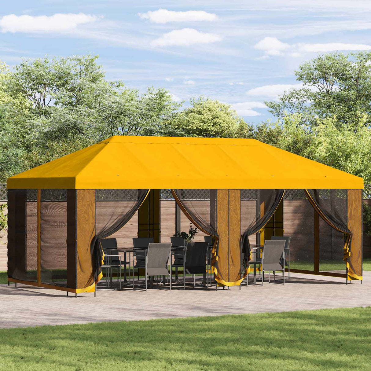 vidaXL Tuinpaviljoen 6 x 3 m Beige Polyester en Staal 190