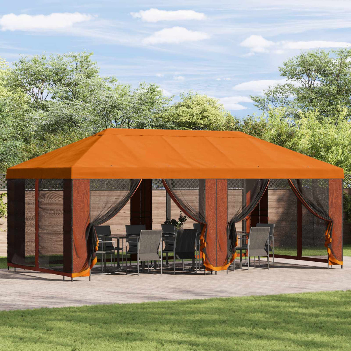vidaXL Tuinpaviljoen 6 x 3 m Beige Polyester en Staal 190