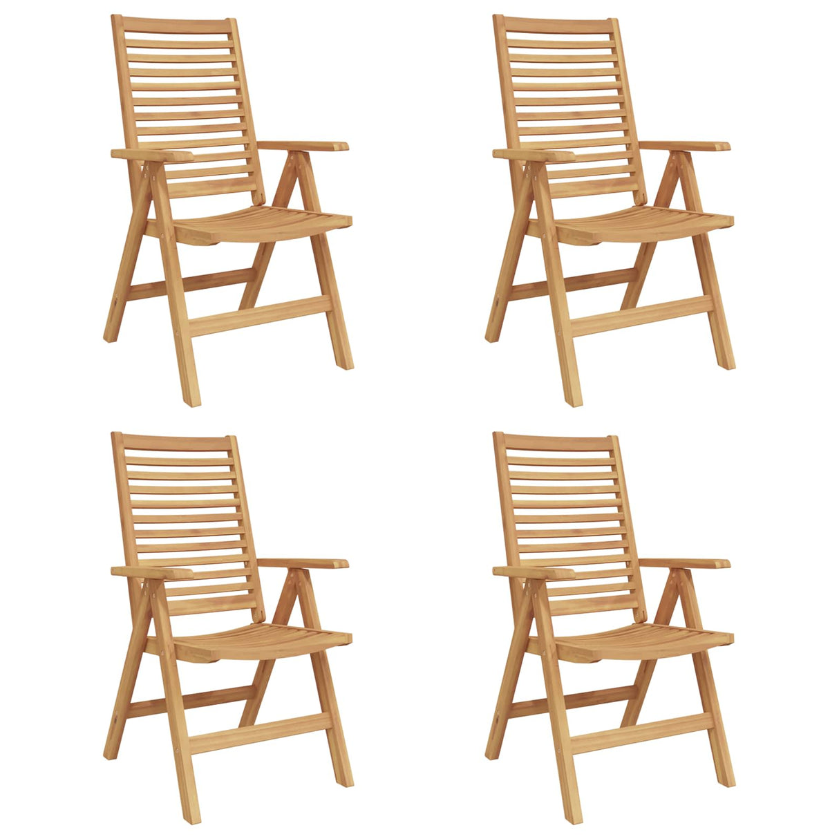 vidaXL Tuinstoel 4 pcs Bruin 52 x 64.5 x 108 cm Massief teakhout