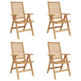 vidaXL Tuinstoel 4 pcs Bruin 52 x 64.5 x 108 cm Massief teakhout
