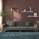 vidaXL 2-Seater Sofa Bed with 2 Pillows Fabric Dark Grey