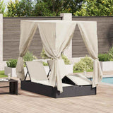 vidaXL Dubbele ligstoel Warmwit 205 x 129 x 200 cm poly rattan