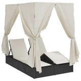 vidaXL Dubbele ligstoel Warmwit 205 x 129 x 200 cm poly rattan