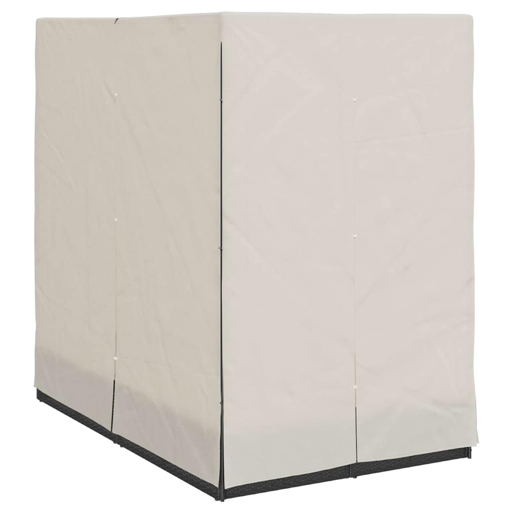 vidaXL Dubbele ligstoel Warmwit 205 x 129 x 200 cm poly rattan