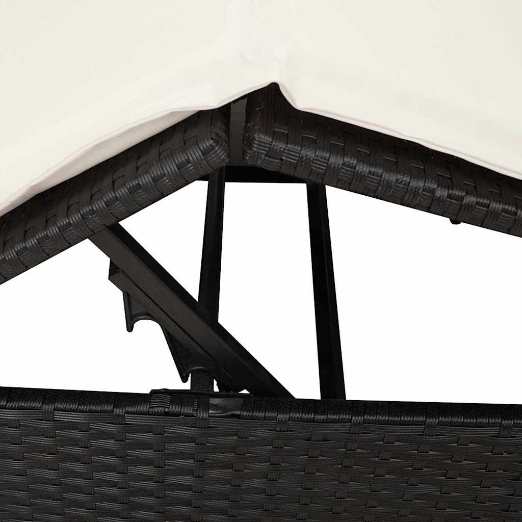 vidaXL Dubbele ligstoel Warmwit 205 x 129 x 200 cm poly rattan