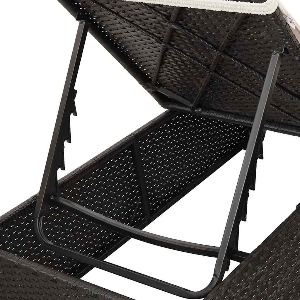 vidaXL Dubbele ligstoel Warmwit 205 x 129 x 200 cm poly rattan
