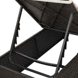 vidaXL Dubbele ligstoel Warmwit 205 x 129 x 200 cm poly rattan
