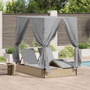 vidaXL Dubbele ligstoel Warmwit 205 x 129 x 200 cm poly rattan