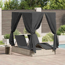 vidaXL Dubbele ligstoel Warmwit 205 x 129 x 200 cm poly rattan