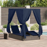 vidaXL Dubbele ligstoel Warmwit 205 x 129 x 200 cm poly rattan