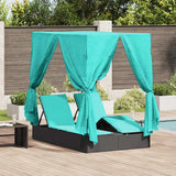 vidaXL Dubbele ligstoel Warmwit 205 x 129 x 200 cm poly rattan