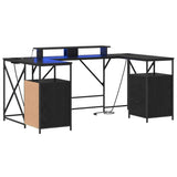 vidaXL Desk with Drawer Black Oak 182 x 101 x 87.5 cm Engineered Wood
