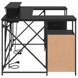 vidaXL Desk with Drawer Black Oak 182 x 101 x 87.5 cm Engineered Wood
