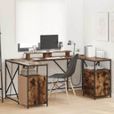 vidaXL Desk with Drawer Black Oak 182 x 101 x 87.5 cm Engineered Wood