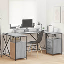 vidaXL Desk with Drawer Black Oak 182 x 101 x 87.5 cm Engineered Wood