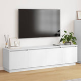 vidaXL TV Cabinet with LED White 180x38x49 cm Engineered Wood