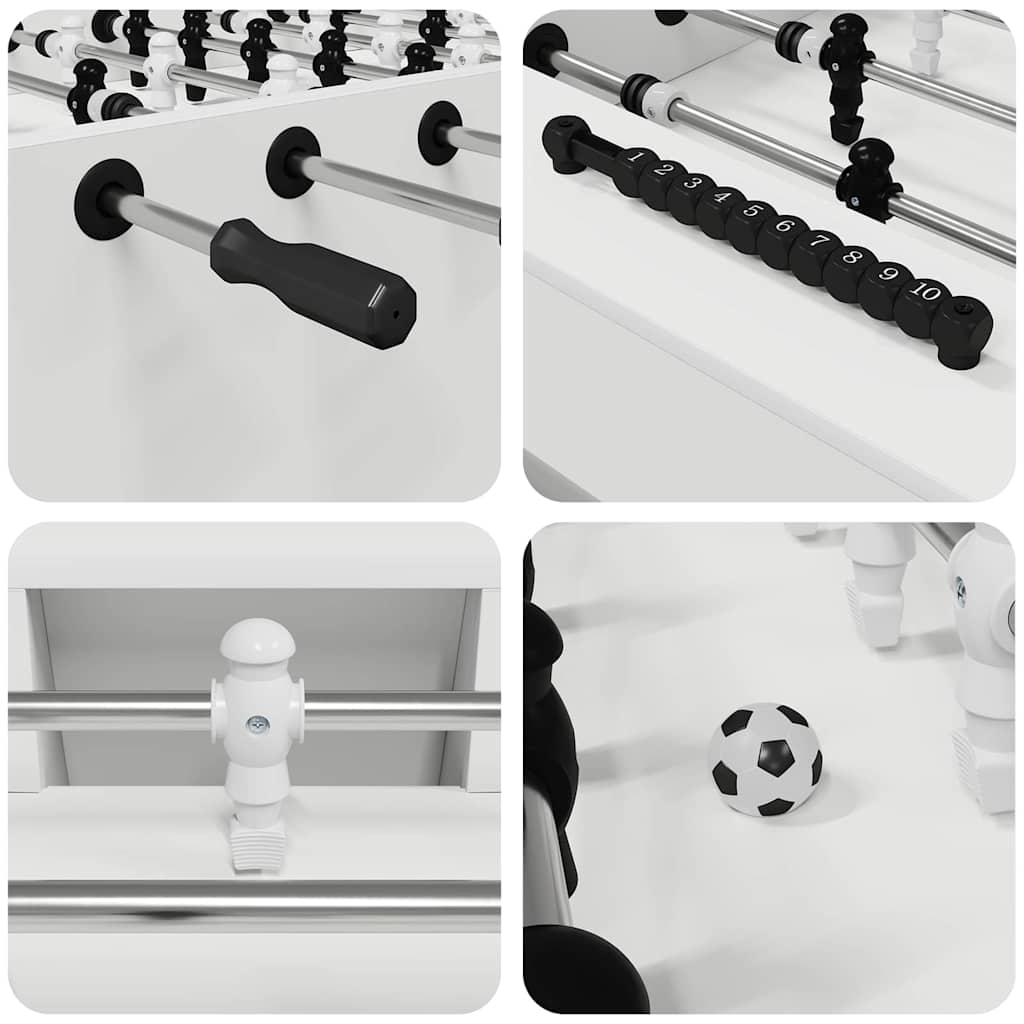 vidaXL Foosball Table White 146.5 x 74 x 85 cm Engineered Wood