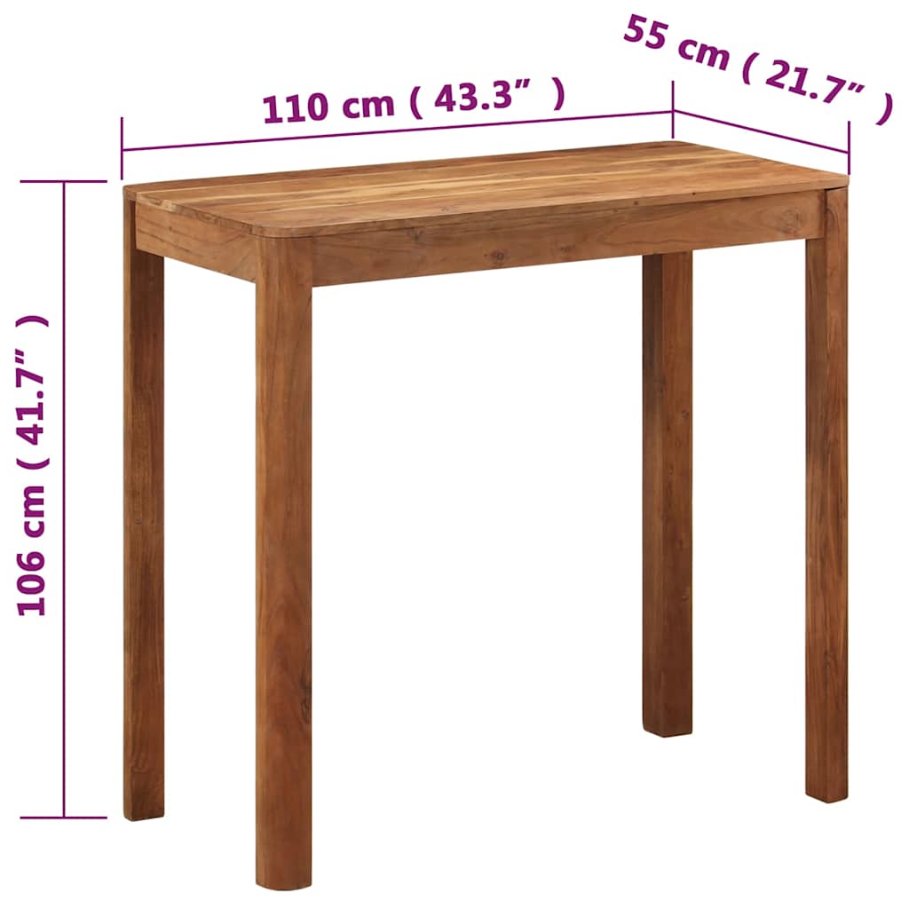 vidaXL Bartafel 110x55x106 cm massief acaciahout met honingafwerking