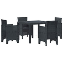 vidaXL Tuin Eettafel Set 5 pcs Antraciet Polypropyleen
