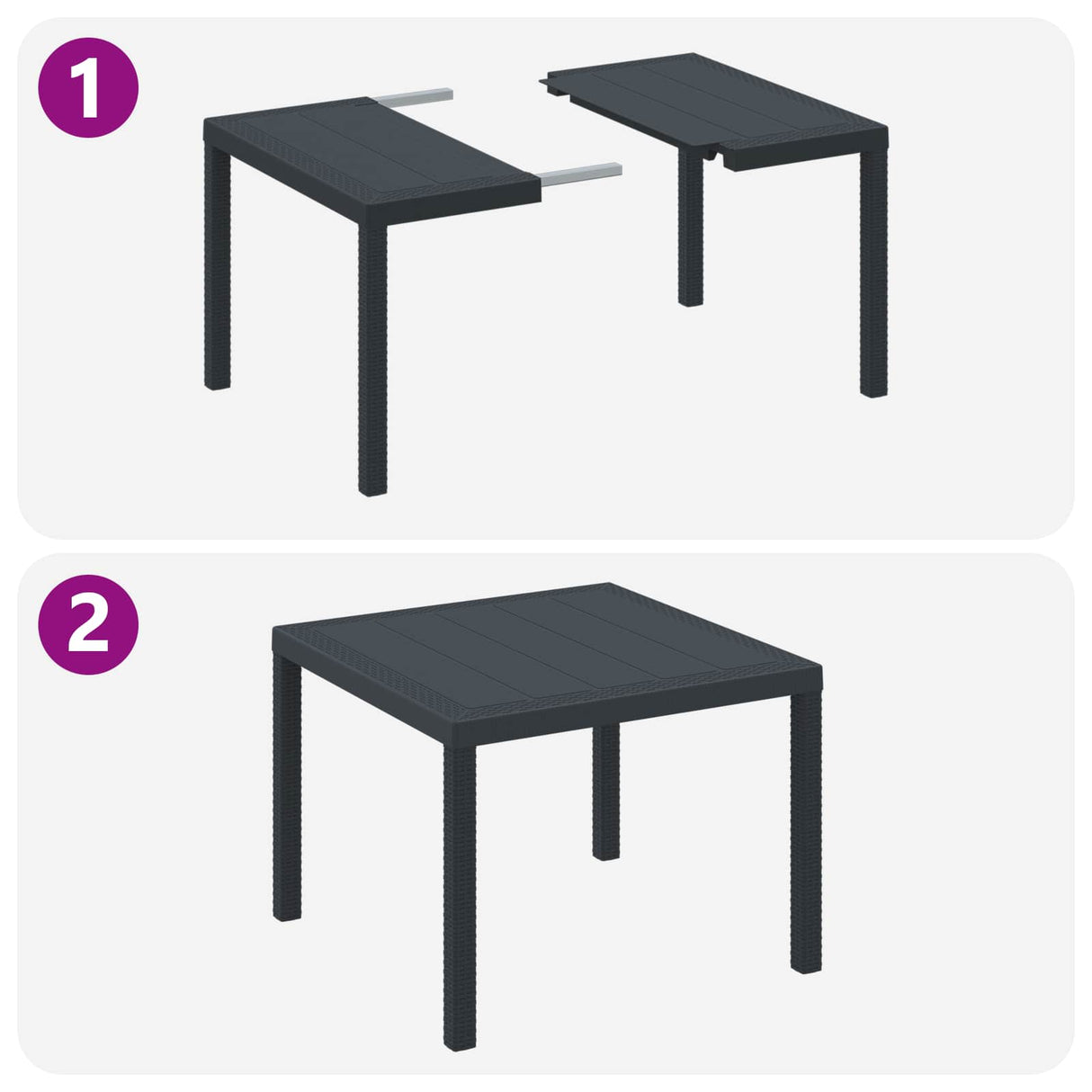 vidaXL Tuin Eettafel Set 5 pcs Antraciet Polypropyleen