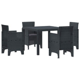 vidaXL Tuin Eettafel Set 5 pcs Antraciet Polypropyleen