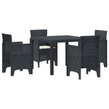 vidaXL Tuin Eettafel Set 5 pcs Antraciet Polypropyleen